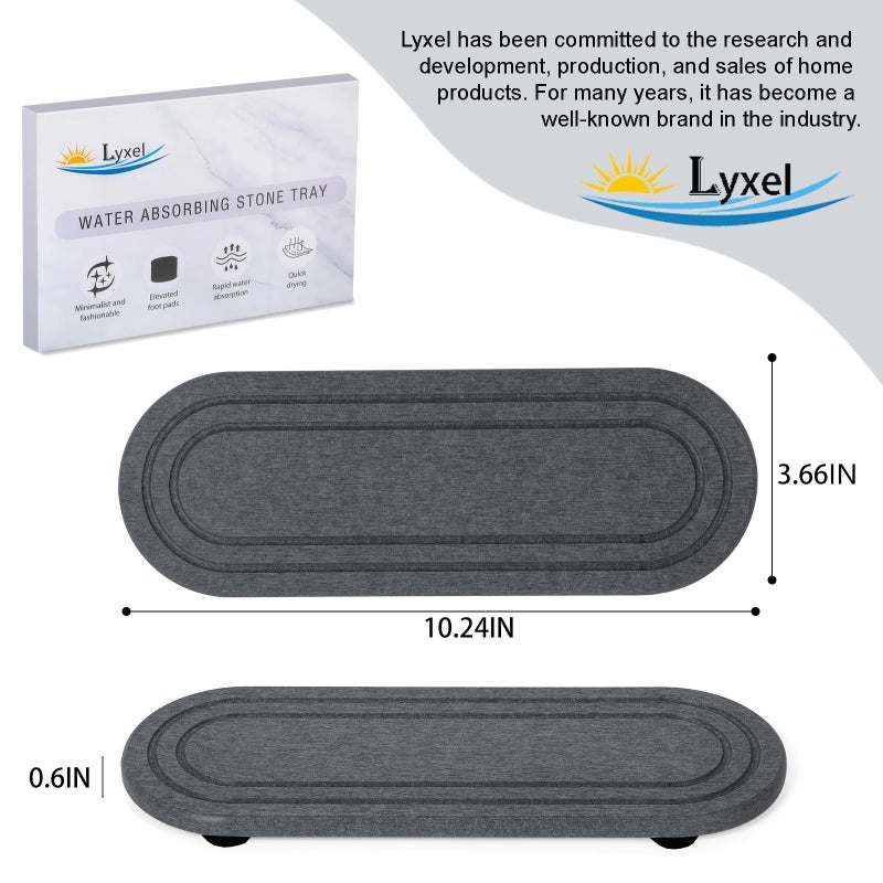Lyxel 2PCS Water Absorbing Stone Tray  Fast Drying Diatomite Stone Sink Tray  Water Absorbent Diatomite Coasters  Stones Soap Trays for Kitchen Sink  Bathroom Counter Hand Soap Dish Toothbrush Holders - Image 3